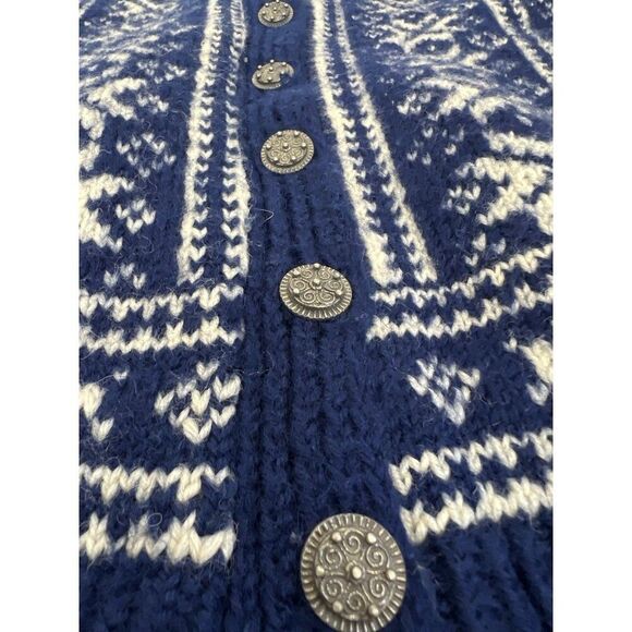Vintage Womens XL Vintage Wool Cardigan Knit Sweater Button Up Fair Isle Nordic - Picture 6 of 9